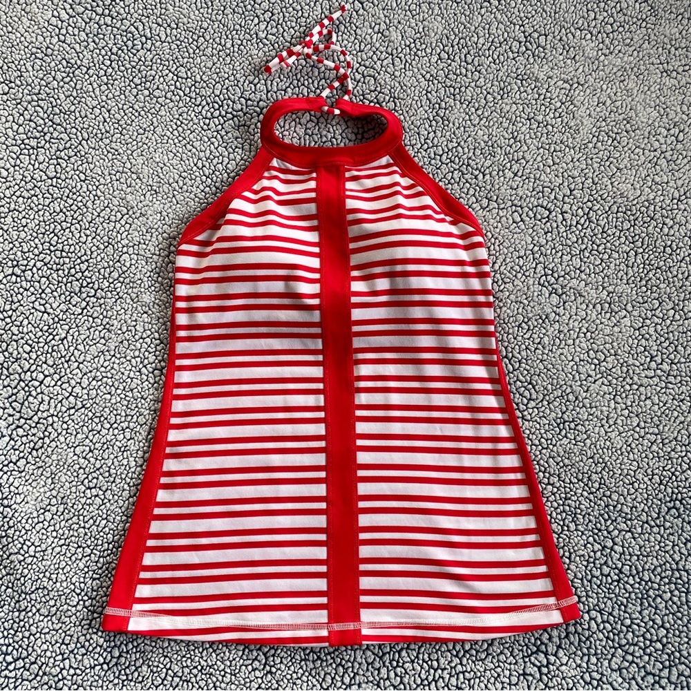 Lululemon Hip to be Zen Red/White Halter Tank Top Size 6